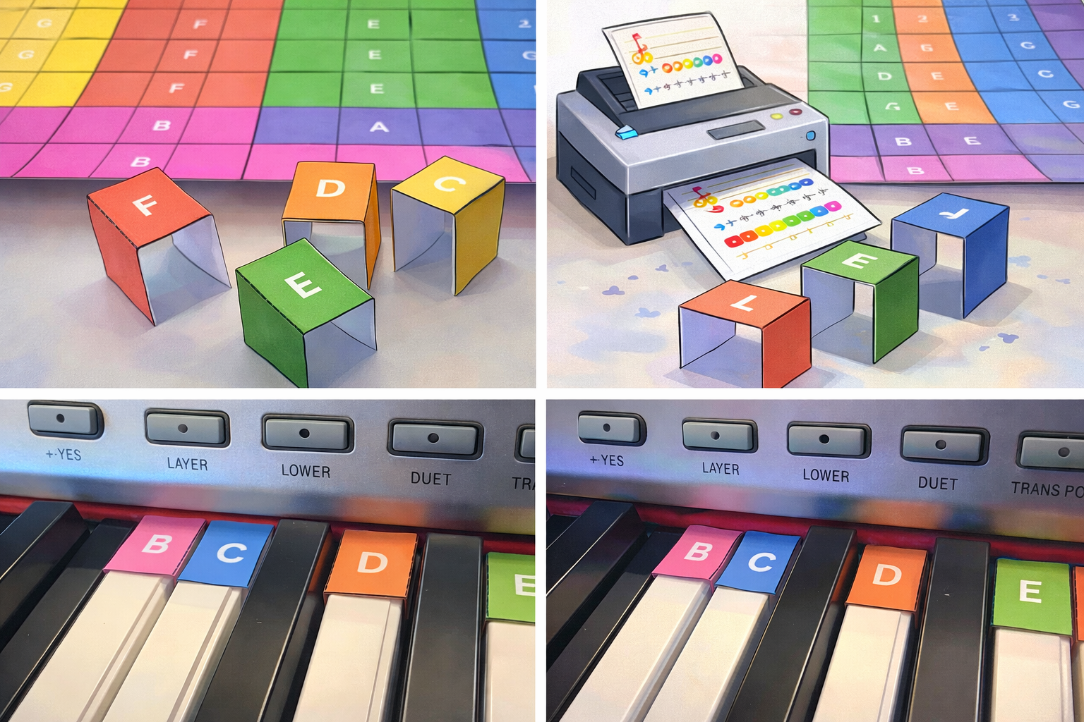 Colorkey à imprimer et à installer sur ton piano